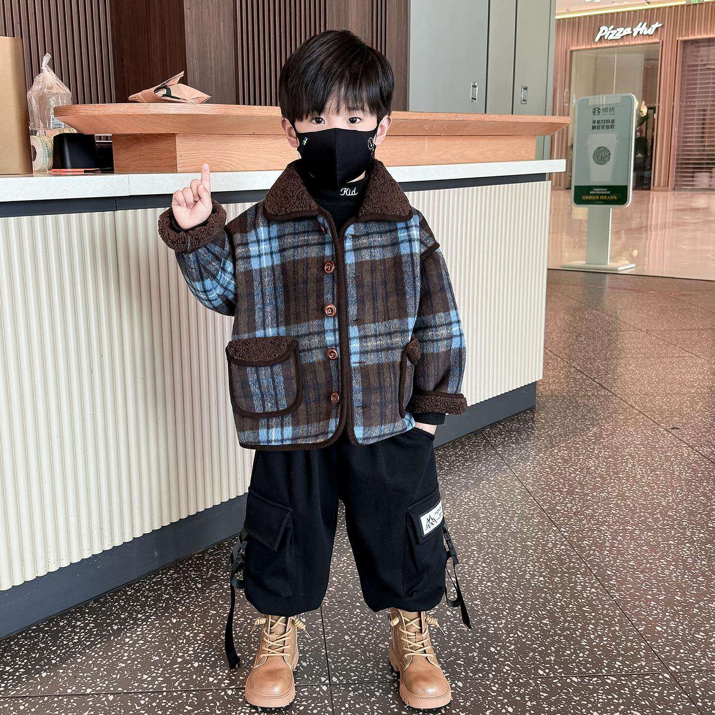 男童羊羔毛加绒外套秋冬装2025新款儿童男孩宝宝冬季加厚毛呢大衣,童装/婴儿装/亲子装,呢大衣,淘宝优惠券,粉丝福利购,淘宝优惠卷