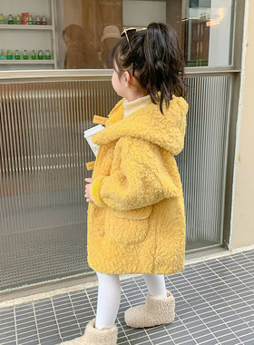 英国next ttat女童外套秋冬2025儿童羊羔绒上衣冬装小女孩毛毛衣