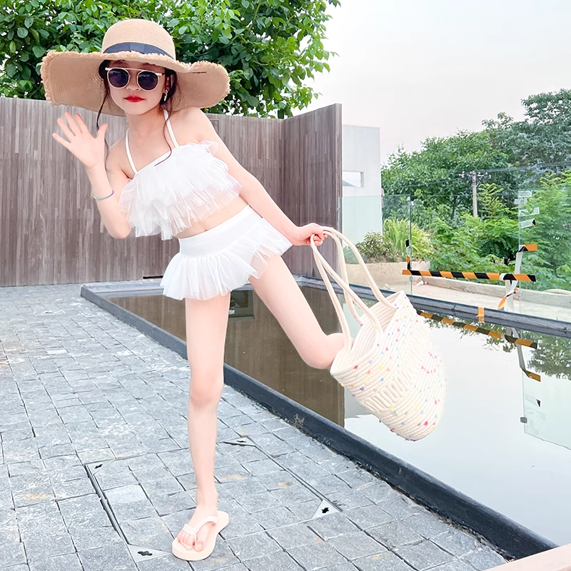 法国Uamtor女童2025夏季新款泳衣时尚洋气夏装女孩分体裙子游泳装