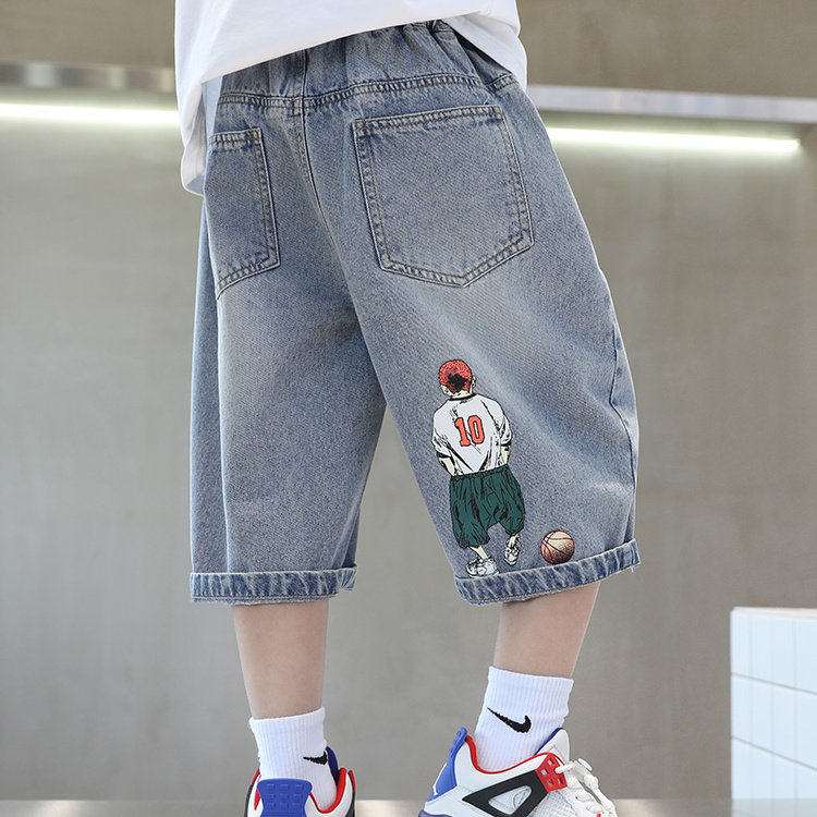 Jkids韩国男童牛仔短裤子中大童男孩夏季薄款五分裤中裤儿童夏装
