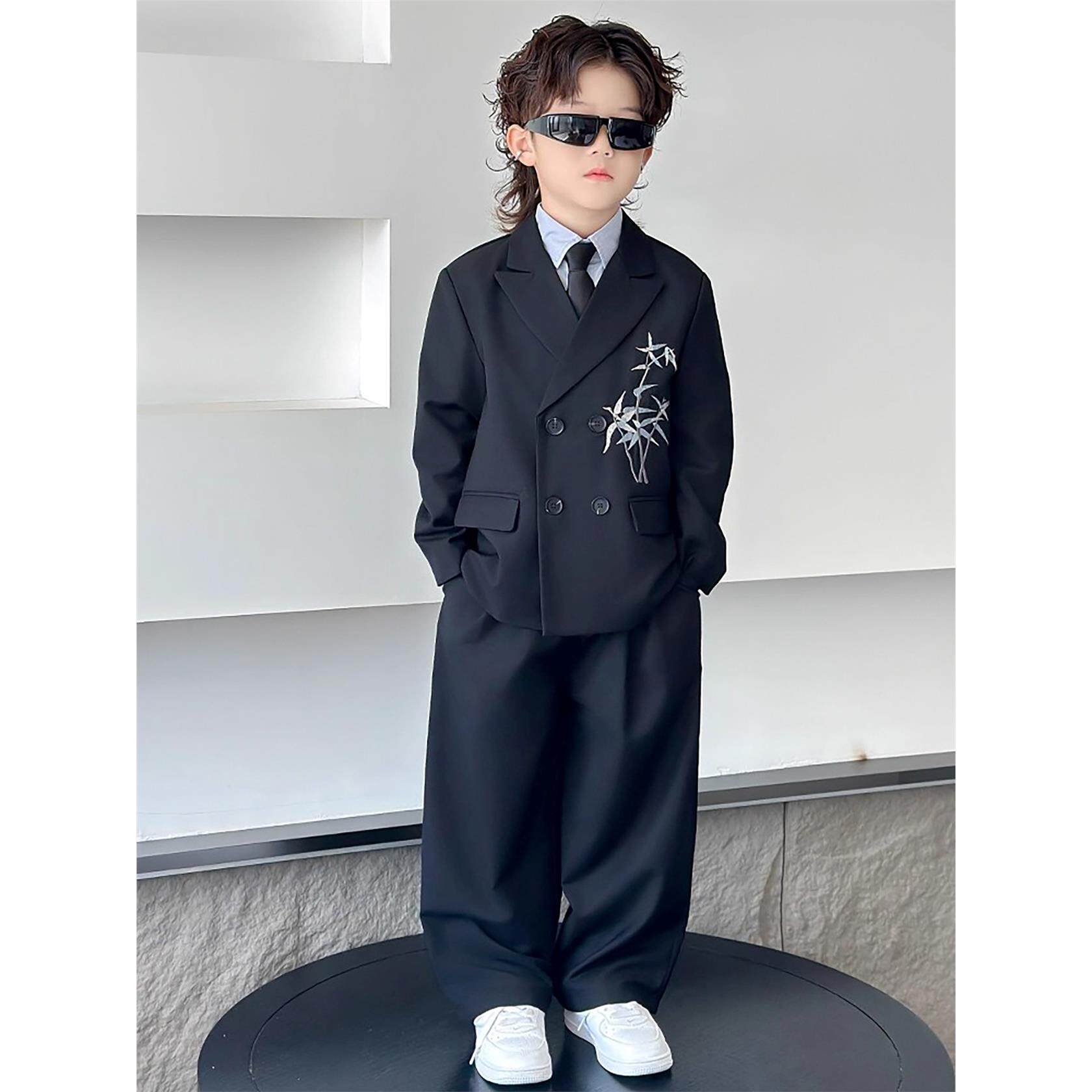 法国Uamtor儿童西装套装男童主持人礼服演出服春秋季花童生日西服