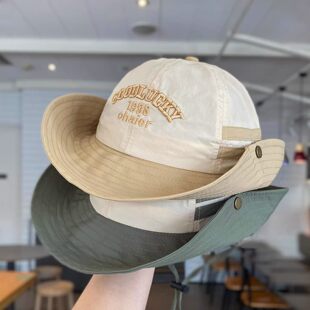 英国MDCW儿童帽子春季薄款速干登山帽男童女童大檐遮阳防晒渔夫帽