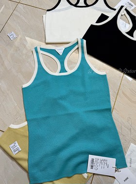 2025早春礼贝BBE新款18针四平针美丽奴羊毛针织修身背心aa07