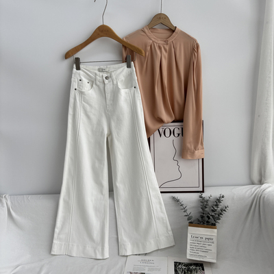 97棉  百搭款夏装 时尚窄版高腰显瘦百搭休闲 阔腿裤子25E3/75713