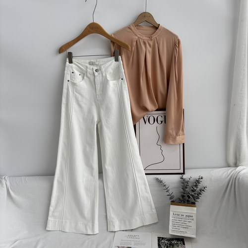 97棉  百搭款夏装 时尚窄版高腰显瘦百搭休闲 阔腿裤子25E3/75713