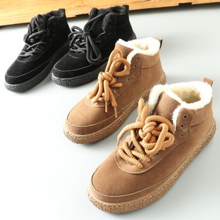 皮毛一体无惧严寒秋冬新品男士仿羊羔绒加厚保暖棉鞋休闲鞋高帮靴