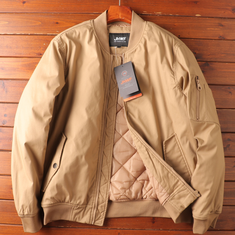 男士夹棉加厚棒球领棉服外套