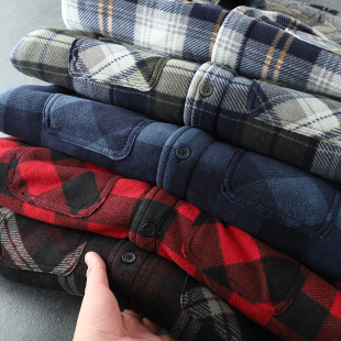 衬衣外套 加绒加厚格子休闲衬衫 性价比牛货北方兄弟来秋冬新品 男士