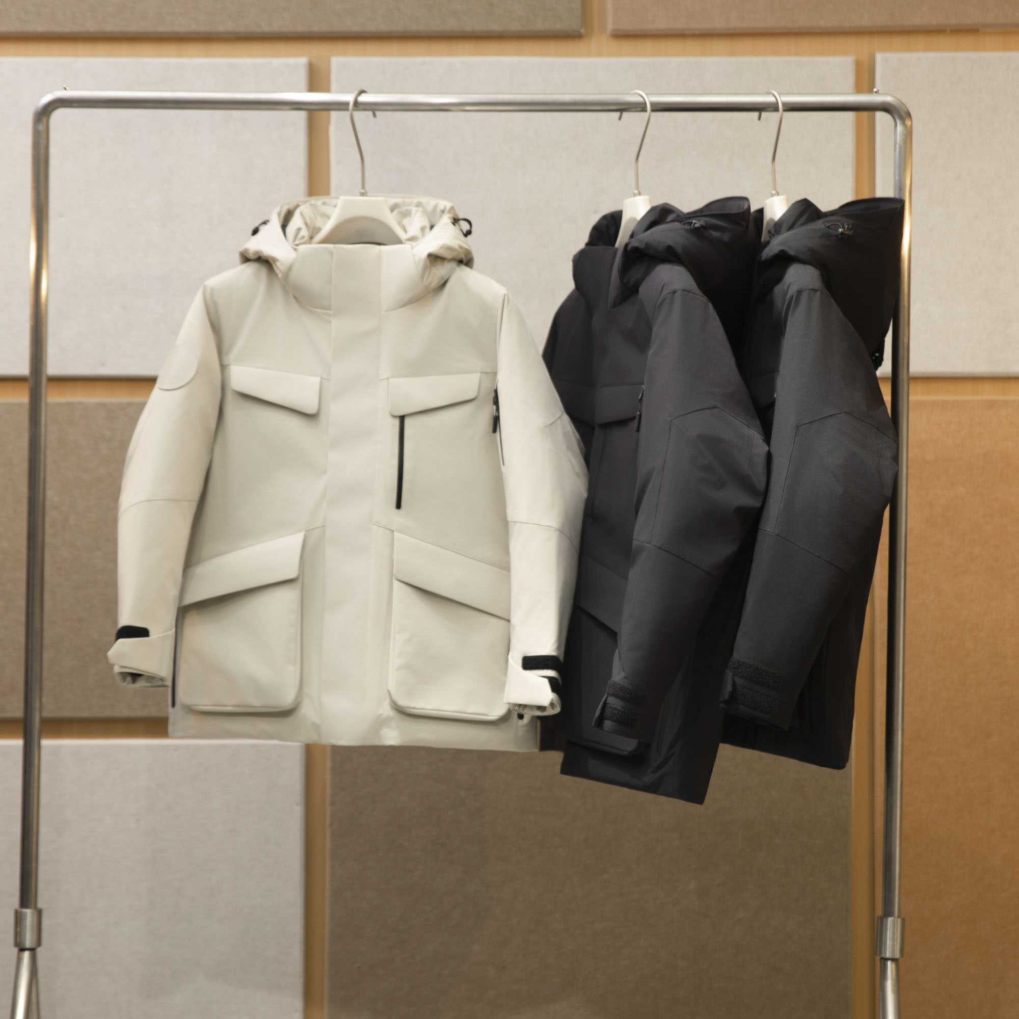 连帽工装户外防水防风羽绒服