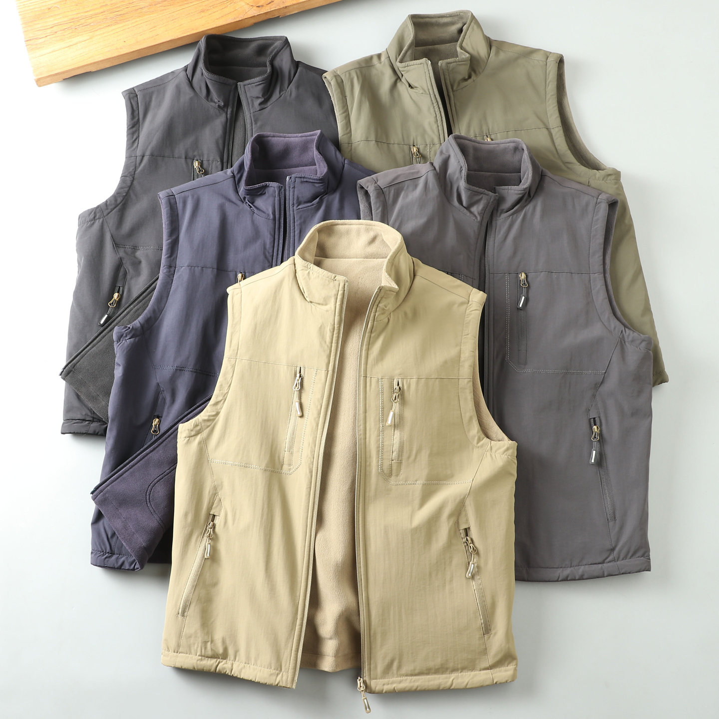 外贸衣服！美式复古潮流加绒加厚双面穿双口袋立领马甲背心外套男,男装,常规马甲,淘宝优惠券,粉丝福利购,淘宝优惠卷