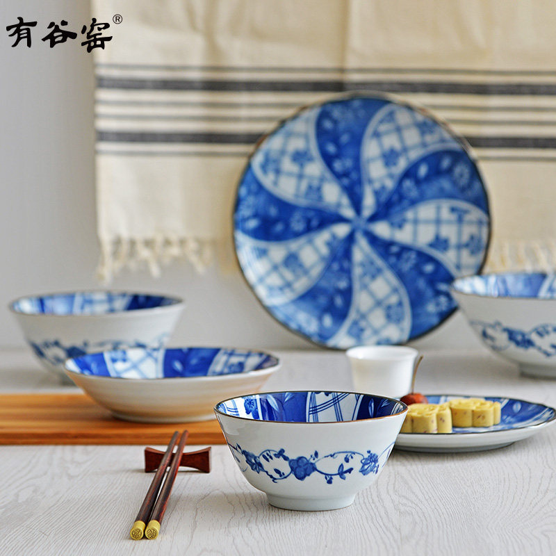 有谷窑原装进口樱祥瑞系列陶瓷餐具套装饭碗面碗汤碗和风餐具碗盘