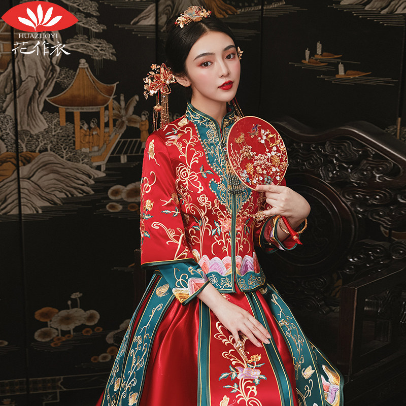 秀禾服2020新款结婚礼服女新娘婚纱中式出阁服凤冠霞帔秀和服秀禾