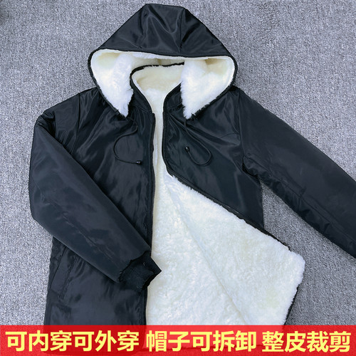 皮毛一体连帽外套