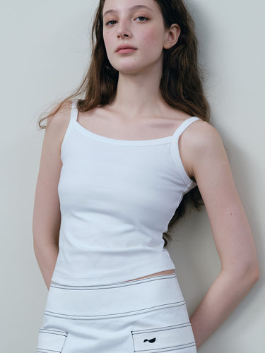 白色LAUGHOUTLOUD吊带背心平口