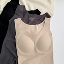 米图德绒云朵背心 无痕大V领 自带胸垫加绒保暖发热打底上衣女修身