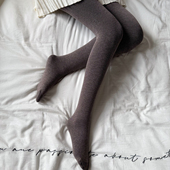 踩脚 米图金棉咖色美拉德咖啡棕色加绒加厚打底袜秋冬连裤 袜 九分