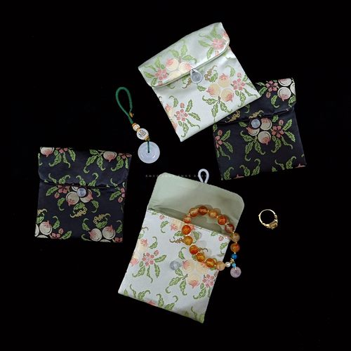 国潮古风精美荷包纽扣绸缎布袋子