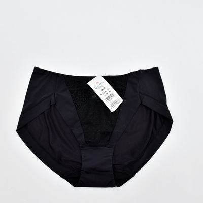 刺绣柔软棉裆中腰女士三角内裤