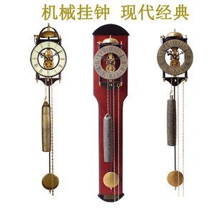 北极星纯铜机芯挂钟简约客厅墙壁钟机械摇摆钟整点报时钟创意时钟