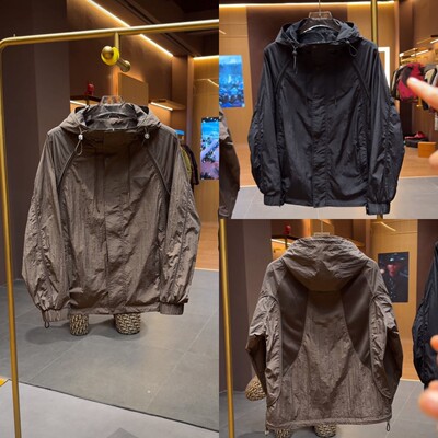 春夏新款拼接网格个性户外透气防晒连帽休闲时尚运动薄款男士夹克