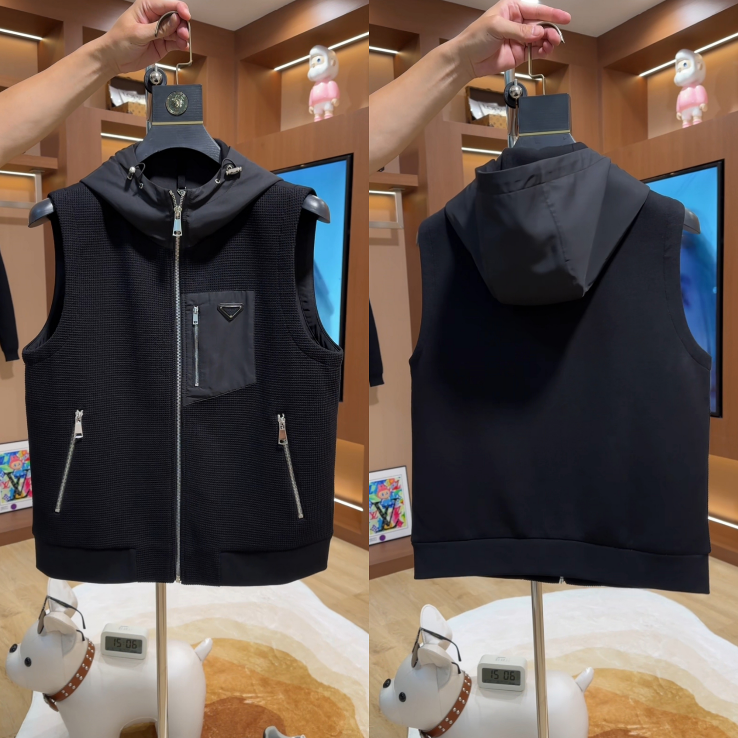 欧版轻奢秋季新款连帽拉链马甲