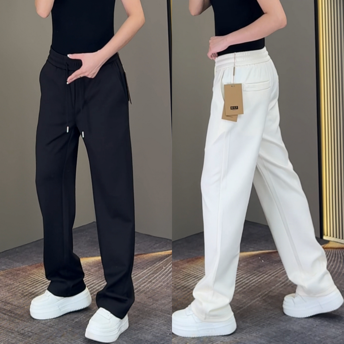 秋季欧货垂感休闲长裤男士直筒裤