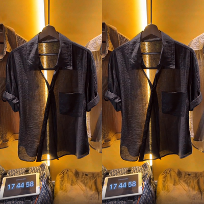 夏季新款轻奢高定薄款短袖衬衫