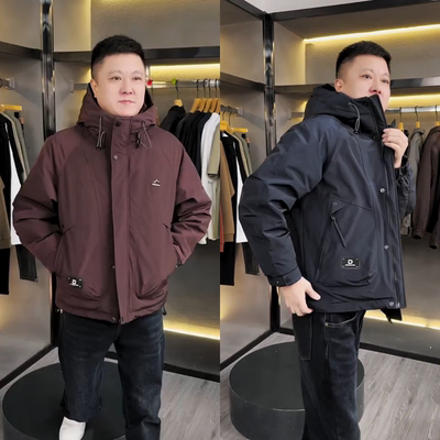 冬季新款男士户外保暖连帽棉服时尚百搭休闲运动工装外套潮流高级