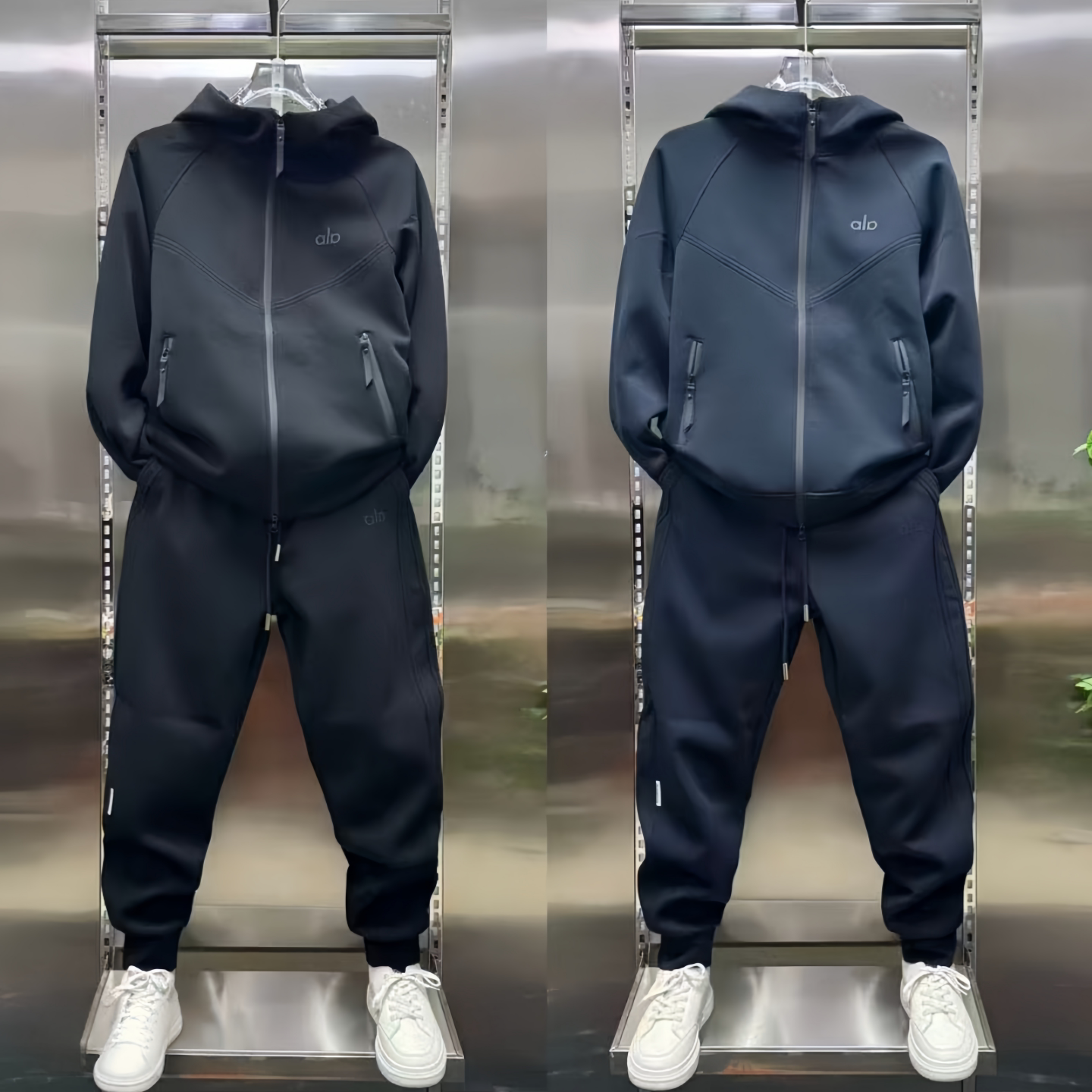 2025秋季男士连帽休闲拉链开衫潮牌百搭束脚两件套运动套装男女款