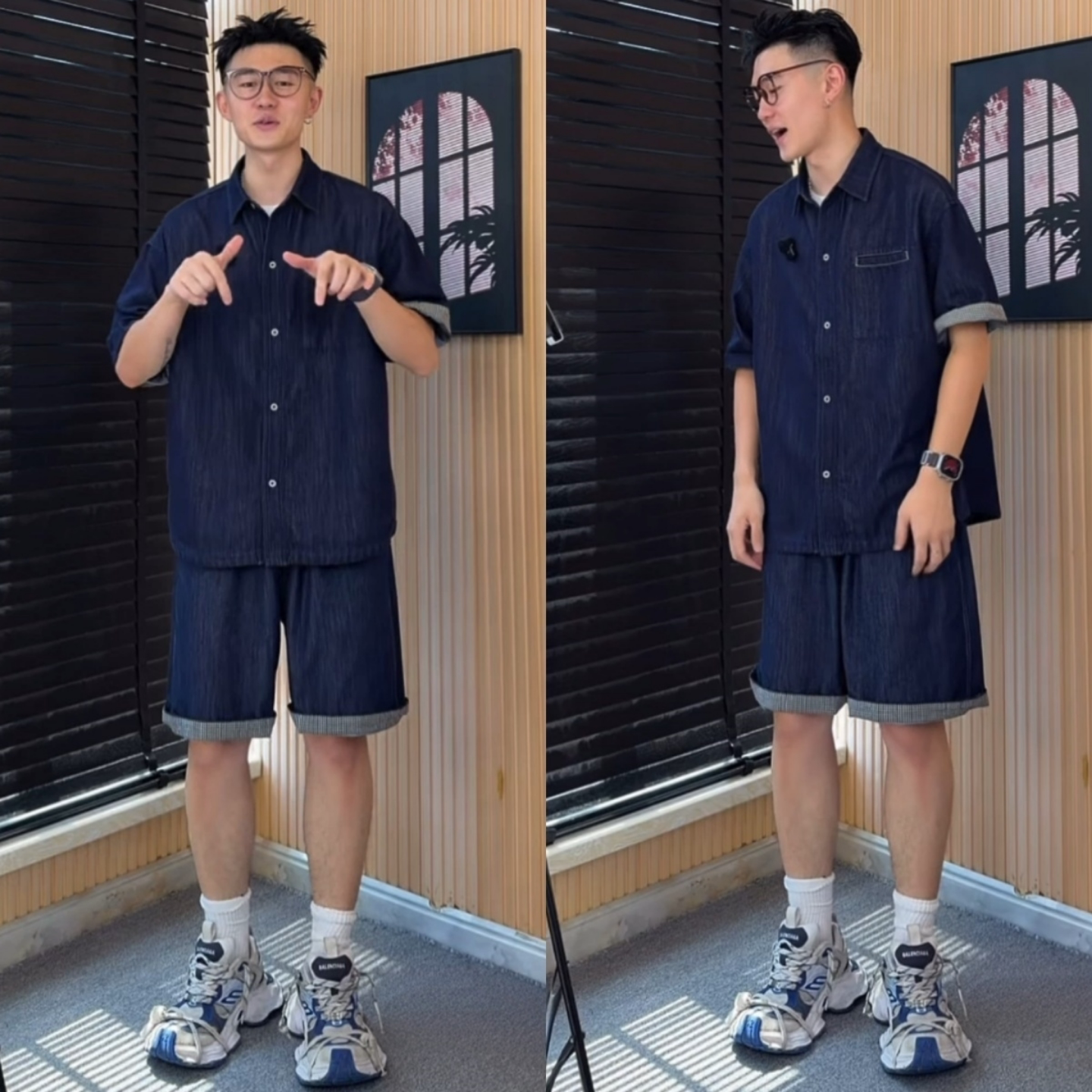 夏季上新潮流个性时尚痞帅小众套装男士休闲宽松舒适日常百搭套装