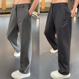 新品 时尚 百搭立体裁剪直筒裤 高端潮牌弯刀裤 男女款 秋季 休闲裤 男士