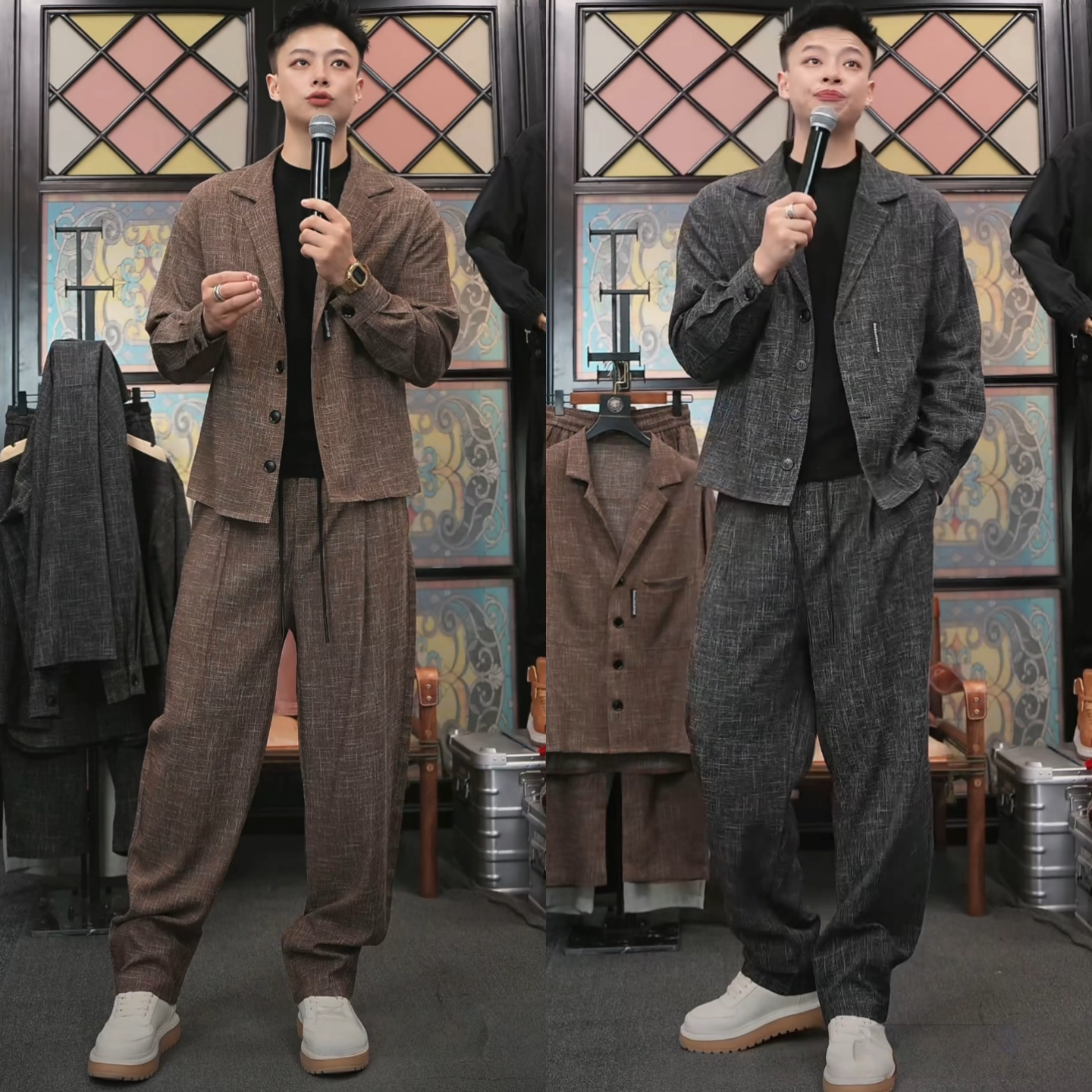 轻奢老钱风西装外套休闲裤两件套春季新款男士时尚高级感气质套装