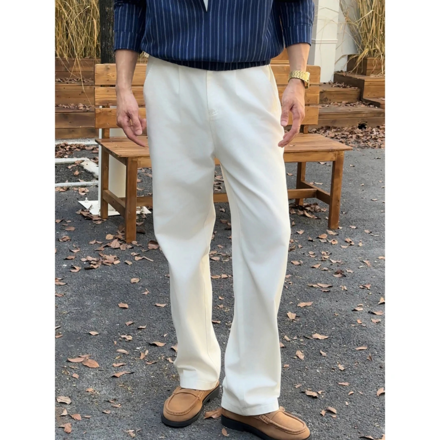 流萤秋风男士老钱风直筒休闲裤