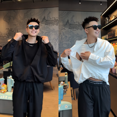 秋季新款假两件背心衬衫男女款