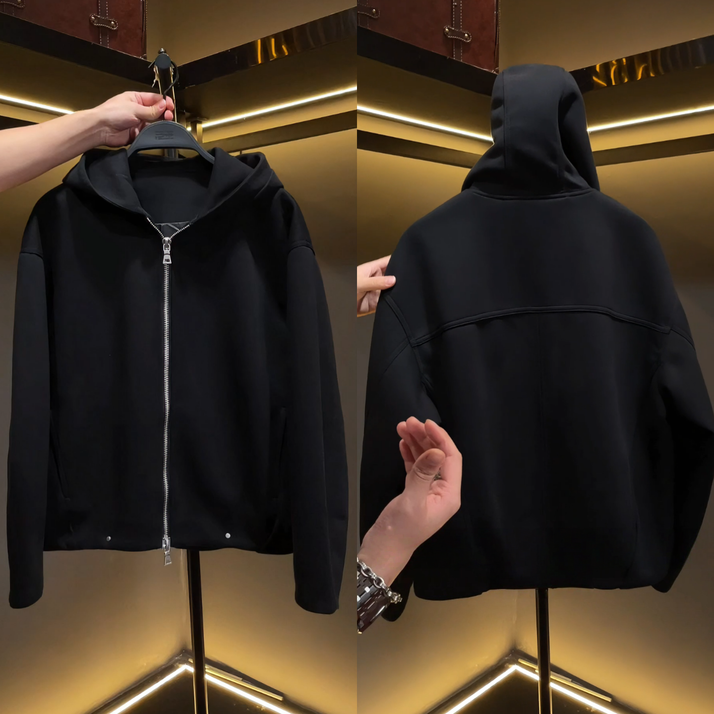 直播间同款男士秋季新款痞帅纯色拉链连帽卫衣百搭开衫外套男女款