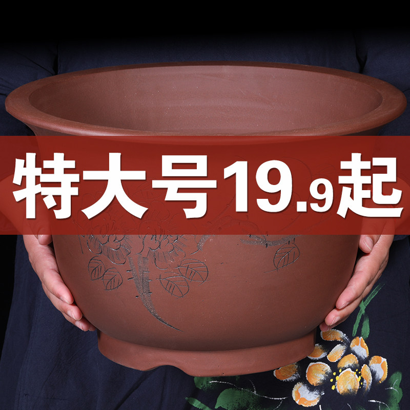 紫砂花盆特价绿萝花盆陶瓷大号种树盆发财树专用花盆特价清仓包邮,鲜花速递/花卉仿真/绿植园艺,花盆,淘宝优惠券,粉丝福利购,淘宝优惠卷