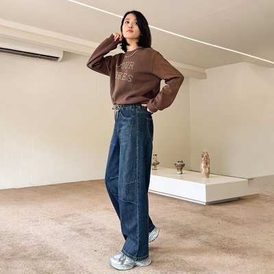 香依雅园 2025秋季新款200斤胖MM大码休闲宽松高腰阔腿裤女58035