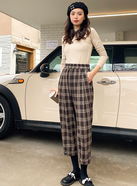 香依雅园春新款200斤大码萝卜裤宽松显瘦休闲高腰九分哈伦裤26037