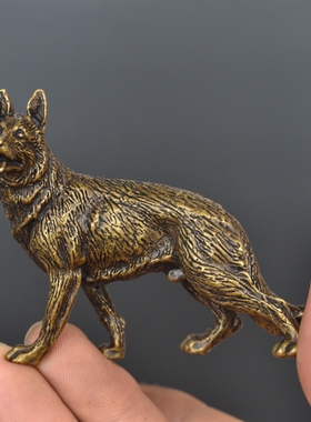 黄铜狗仿古小号狼狗一对