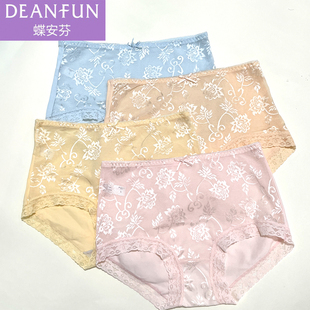 甜美浪漫纯棉性感女士中高腰短裤 2025新款 蕾丝女内裤 蝶安芬法式