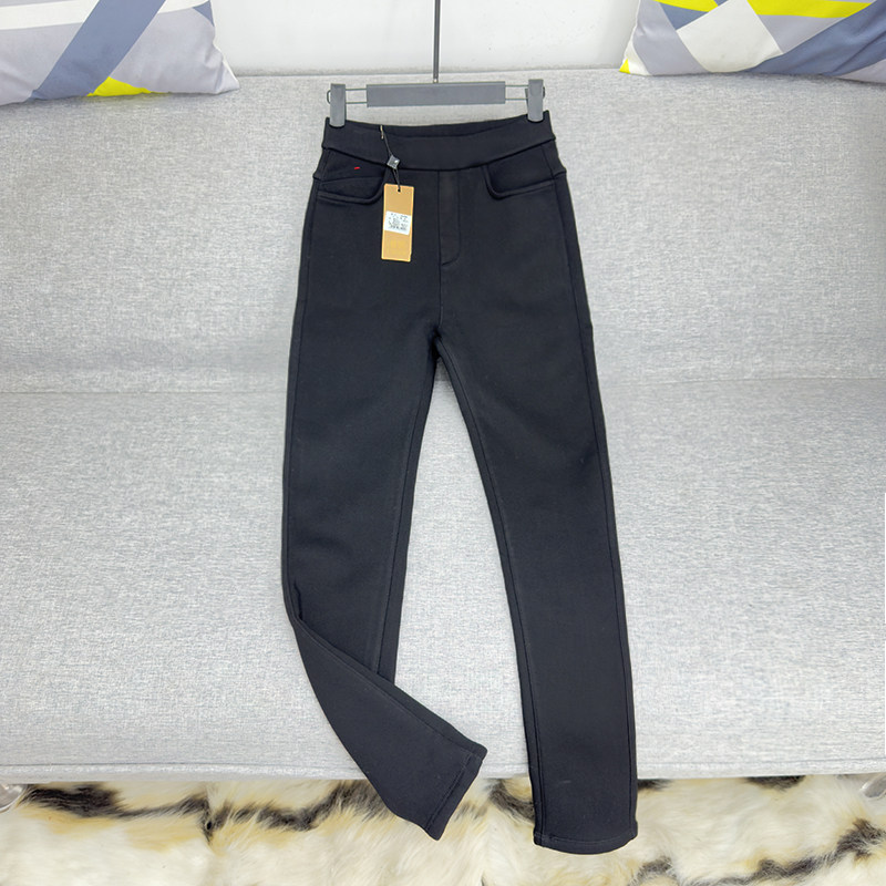 加绒加厚铅笔裤黑色打底裤外穿包臀紧身显腿长小脚九分裤秋冬厚款