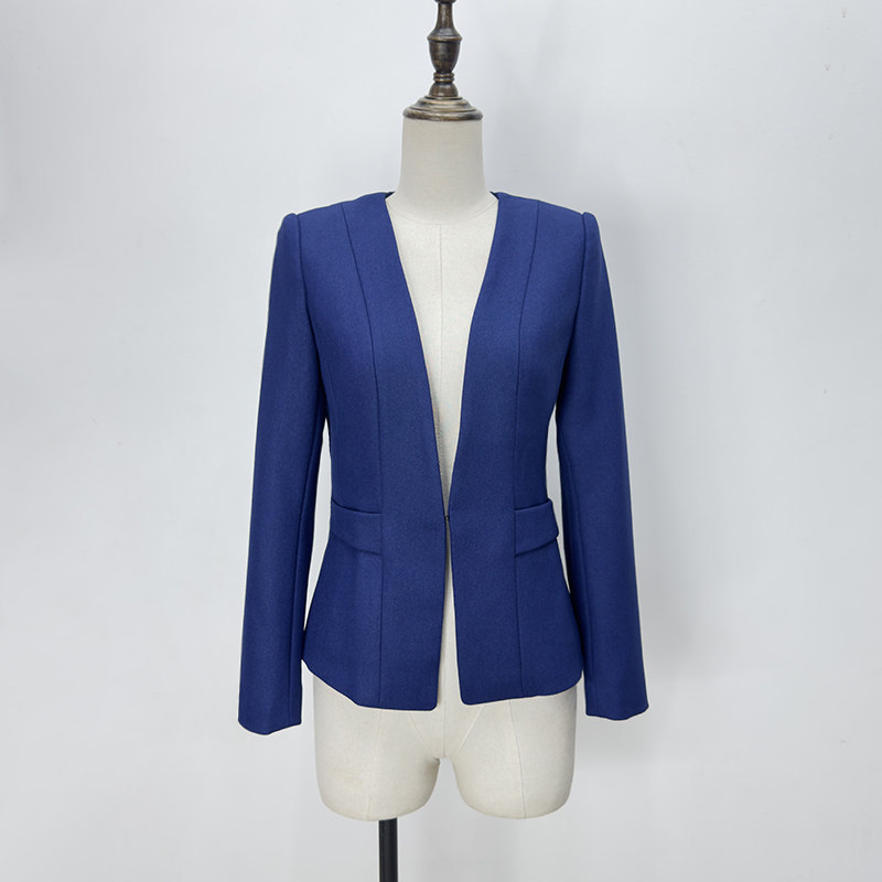 宝蓝色西服职业通勤装春秋外套