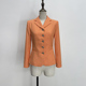 职业外套工作服橙色休闲修身 橘黄色西装 春秋薄款 西服品牌折扣清仓