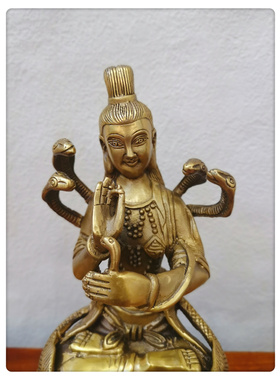 纯铜蟒 蛇常柳 摆件佛像四大家族铜像包邮人物动物桌面摆件工艺品
