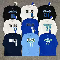 Mavericks Flagg Basketball Long Sleeve Irving Training Shirt Doncic Jersey Nowitzki Basketball Gear Quick-Dry