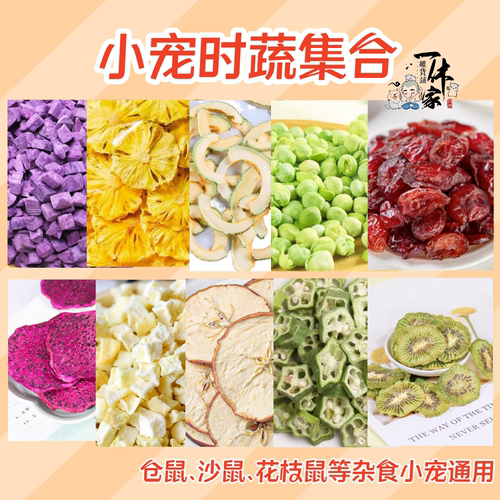 仓鼠零食金丝熊饲料脱水冻干蔬菜水果木瓜火龙果秋葵凤梨膳食纤维