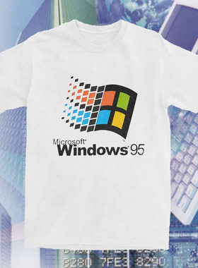 Coreland微软win95印花XP图案T恤千禧怀旧操作系统复古风男女学生