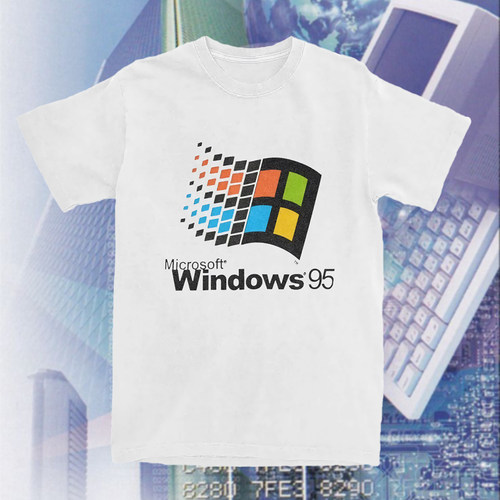 微软win95印花XP图案T恤