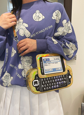 Coreland 千禧年仿真全键盘电话斜挎包y2k亚比小众手机镭射pu包包