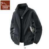 外套 潮宽松拼色上衣高级感痞帅工装 东方骆驼立领夹克男春秋季 新款